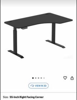 55-Inch Large Electric Height Adjustable L-Shaped Standing Desk with Right Facing Corner, Black