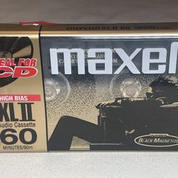 Maxell XLII 60 Min Audio Cassette Tape Black Magnetite High Bias New Sealed