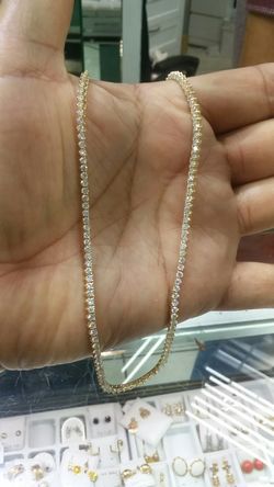 14k Gold tennis necklace vs 9ct 16 inch long