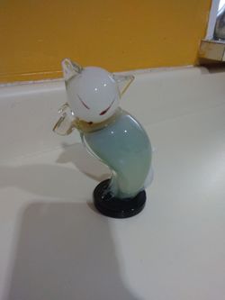 Vtg Mid Century Murano Glass Cat Figure