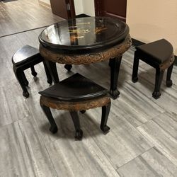 Chinese Tea Table With 4 Seats