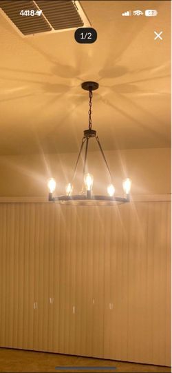 Industrial Ring Chandelier 6-Light Pendant