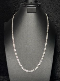Heavy 44g 925 Italy Silver Double Curb Chain - 28" Diamond Cut