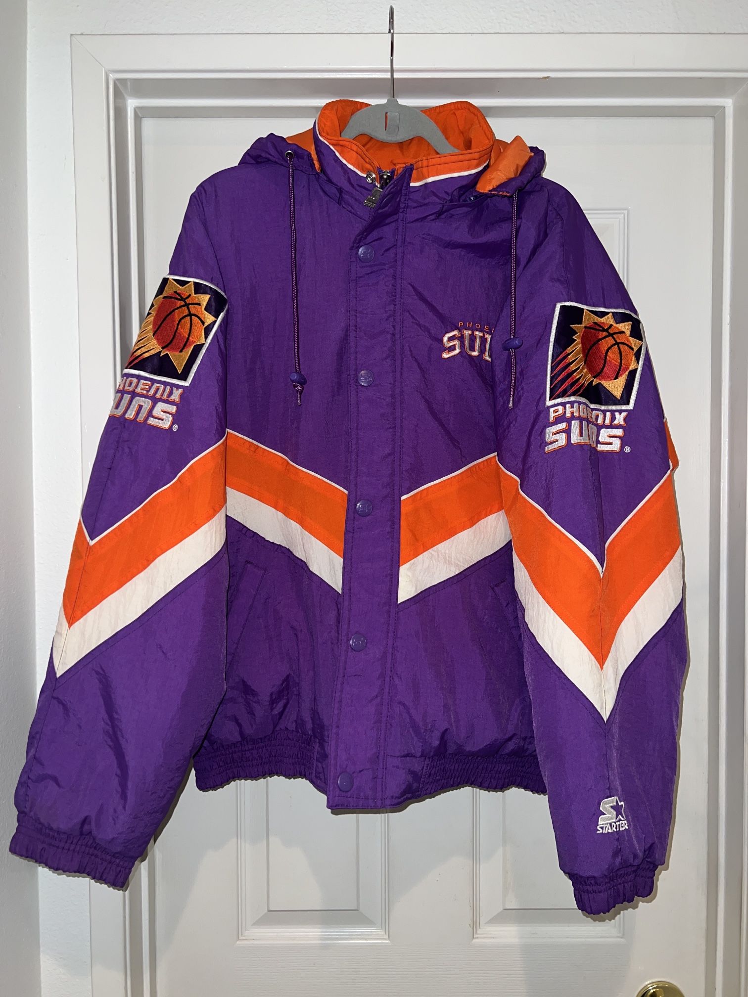 AMAZING Complete Phoenix Suns Vintage Starter Jacket Parka Barkley Retro 90s Puffer NBA