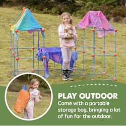 Tiny Land Glow Fort Building Kit for Kids Creative Fort Indoor & Outdoor Construction Toys