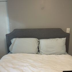 Gray queen tufted Headboard 