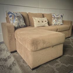 Light Brown Modern Two Piece Sectional Sofa