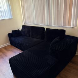 Black Boneless Cloud Sectional Sofa $300 - OBO