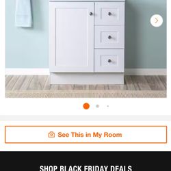 Single Sink White Bath Vanity with Granite-Look Colorpoint White Cultured Marble Top 30 Inch