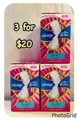 (3) Always pads (22ct) size 3, 3 for $20‼️