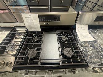 NOW $699 GE 30 in. 5 Burner Element Smart Free-Standing GAS Convection Range  No-Preheat Air Fry