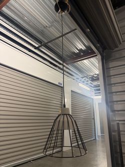 Black Wire Cage Pendant Light with concrete light cover