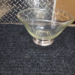 Vintage Glass Serving Fluted Bowl