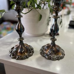 Weighted Silver Candelabras (possibly Sterling)