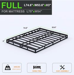 Full 3 inch Heavy Duty Low profile Box spring