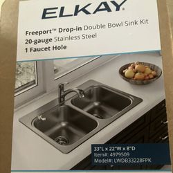 Elkay Freeport stainless steel sink New with faucet please read description