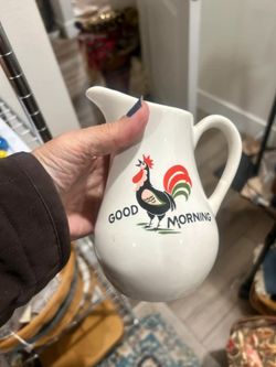 Vintage rooster pitcher 6” Cottagecore