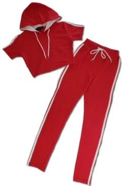 Side striped hooded lounge set