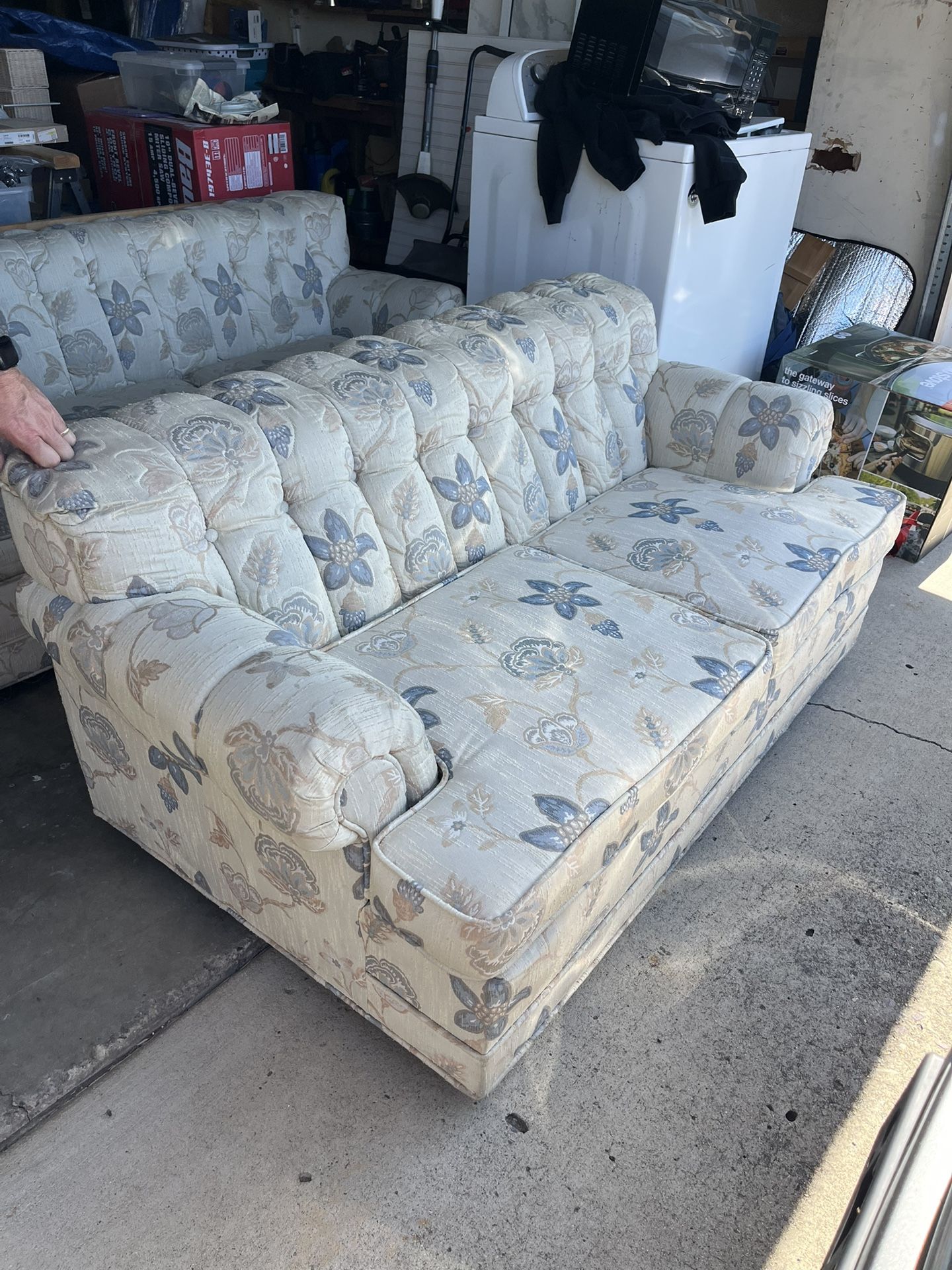 Floral Couch Set With Hide-a-bed