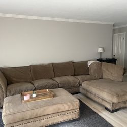 Large 12 FT Couch With 9 FT Chaise With Oversized Ottoman 
