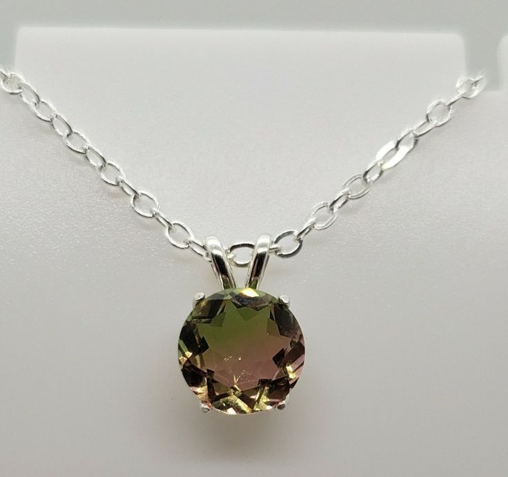 Graduated Watermelon Tourmaline & Sterling buy Silver Necklace