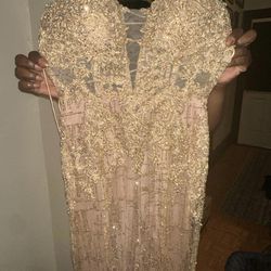 Dress/Gold-Glitter Long and beautiful 