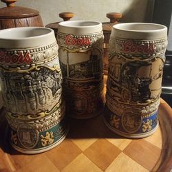 3 COORS brewing Company Steins