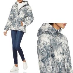 Medium Amazon Essentials Marble Print Heavyweight Puffer Coat Hoodie Jacket