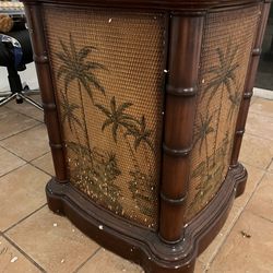 Bamboo table Glass Top