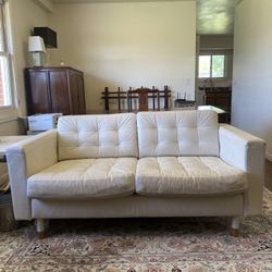 White Leather Loveseat