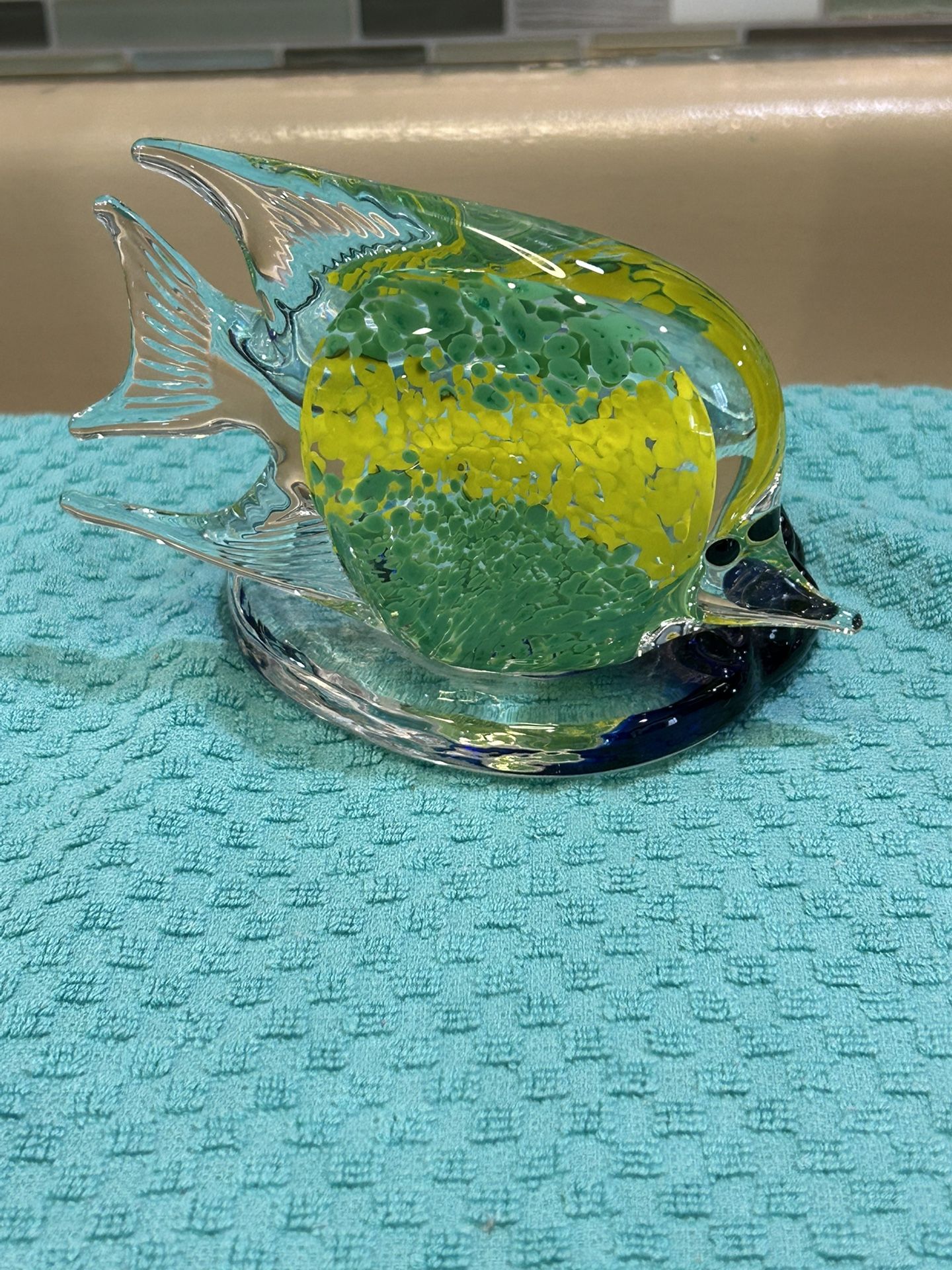 Artisan crafted blown glass, votive candle holder