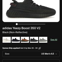adidas Yeezy Boost 350 V2
Black (Non-Reflective)
Used
Size 6 5