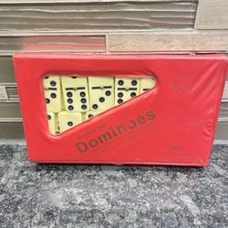 Vintage Double Six Dominoes Set With Spinners And Vinyl Case