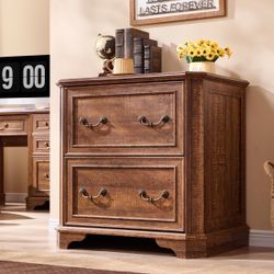 2 Drawer File Cabinet-30 Wide Wooden Extended Desktop,