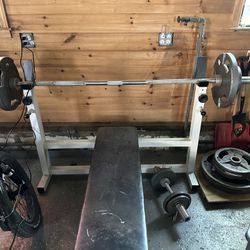 Olympic Weight Bench - Weight Set 