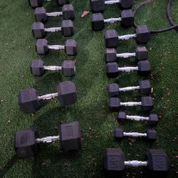 550lb Rubber Hex Dumbbells 