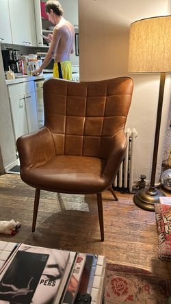 Faux leather chair