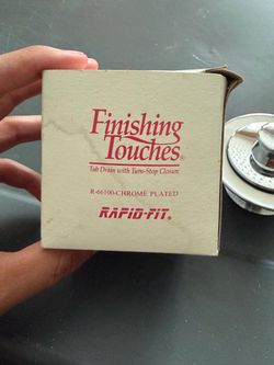 Rapid-Fit "Finishing Touches" Chrome Plated Tub Drain with Turn-Stop Closure (Model R-66100)