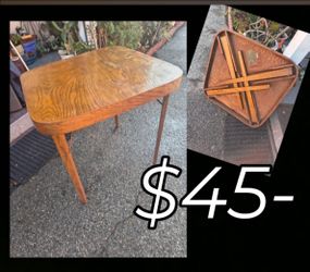 Antique Peerless Folding Wood Card Game Portable Table