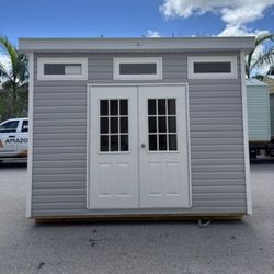 8x12 Riviera Shed (Slate Gray/ White/ Charcoal)