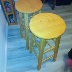 2 Wooden Stools 