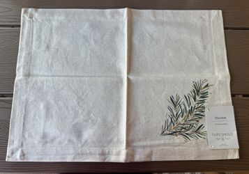 New Set Of TWO (2) Threshold Fabric Christmas Holiday Placemats
