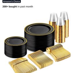 300 Pz Diner Ware Black/gold $$35