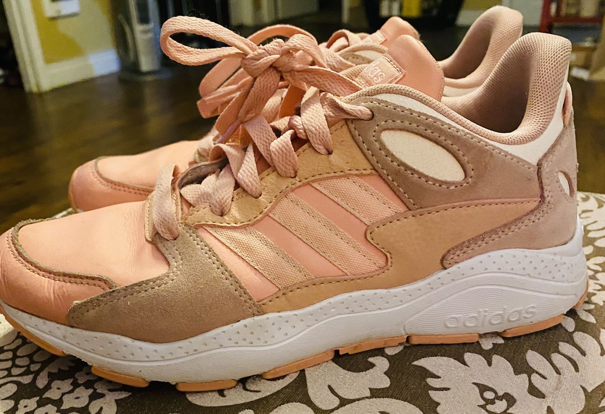 Adidas Cloudfoam Pink Leather Women’s Running Shoes