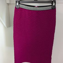 Women's Anthropologie Moulinette Soeurs brand Magenta Knit Pencil Skirt Size XS