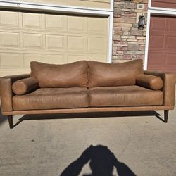 Like New Caramel MCM Sofa- Free Delivery 