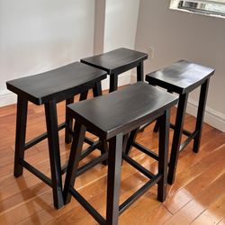 Bar stools (4) - black/ebony wood
