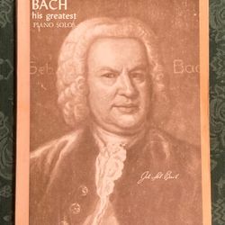 Bach His Greatest Piano Solos sheet music book vintage 1971 songbook 