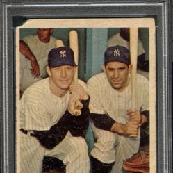 Mickey Mantle Yogi Berra 1957 Topps Yankees’ Power Hitters psa 2 MC GOOD!