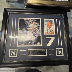 Framed Mickey Mantle "The Commerce Comet" Signed Photo Display - NY Yankees